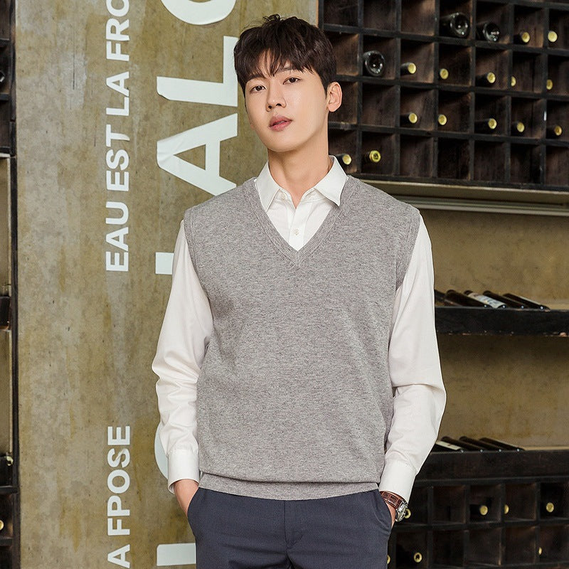 Pullover Knitting Men's Vest Autumn And Winter Clothing by null