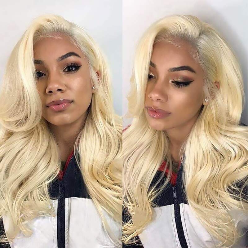 13x4 Lace Front Human Hair Wigs 613 Body Wave Density by null