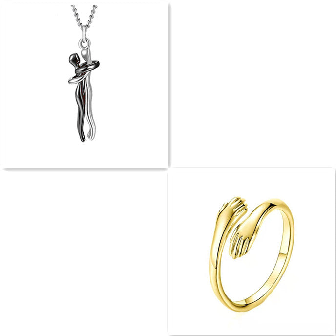 Buy Love Hug Necklace Unisex Men Women Couple Jewelry Simple Temperament Clavicle Chain Valentines Day Lover Gift online at DLC Market