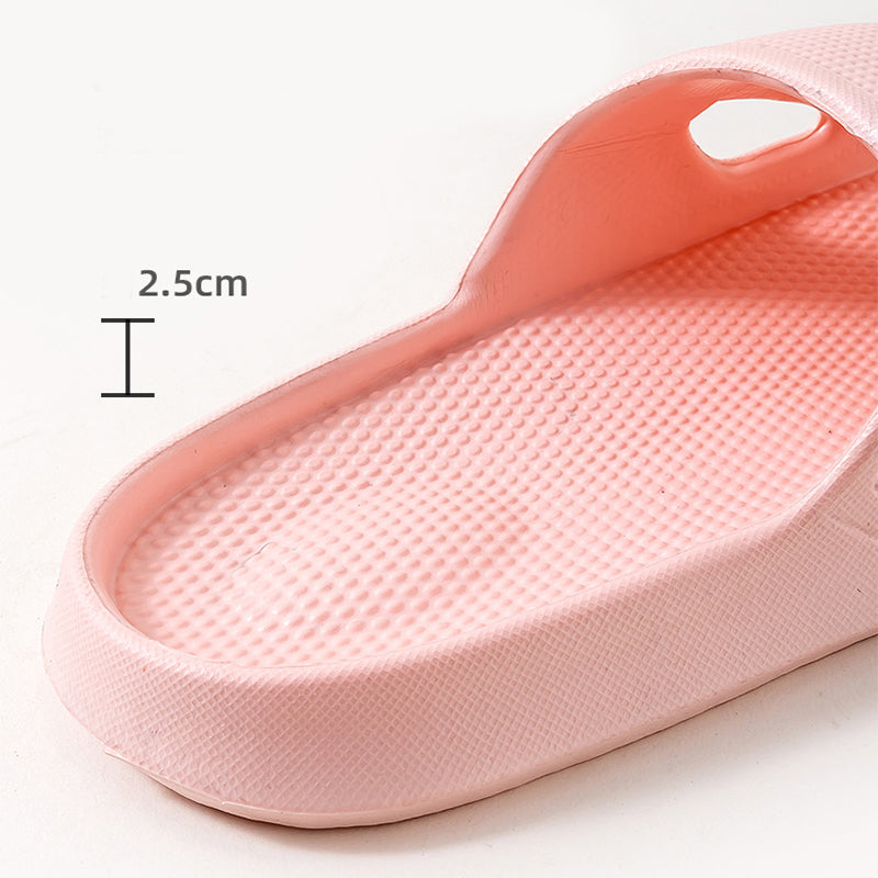 Buy Solid Color Thick Bottom Home Slippers Summer Non-slip Floor Bathroom Slipper Women Men Couples Shoes online at DLC Market