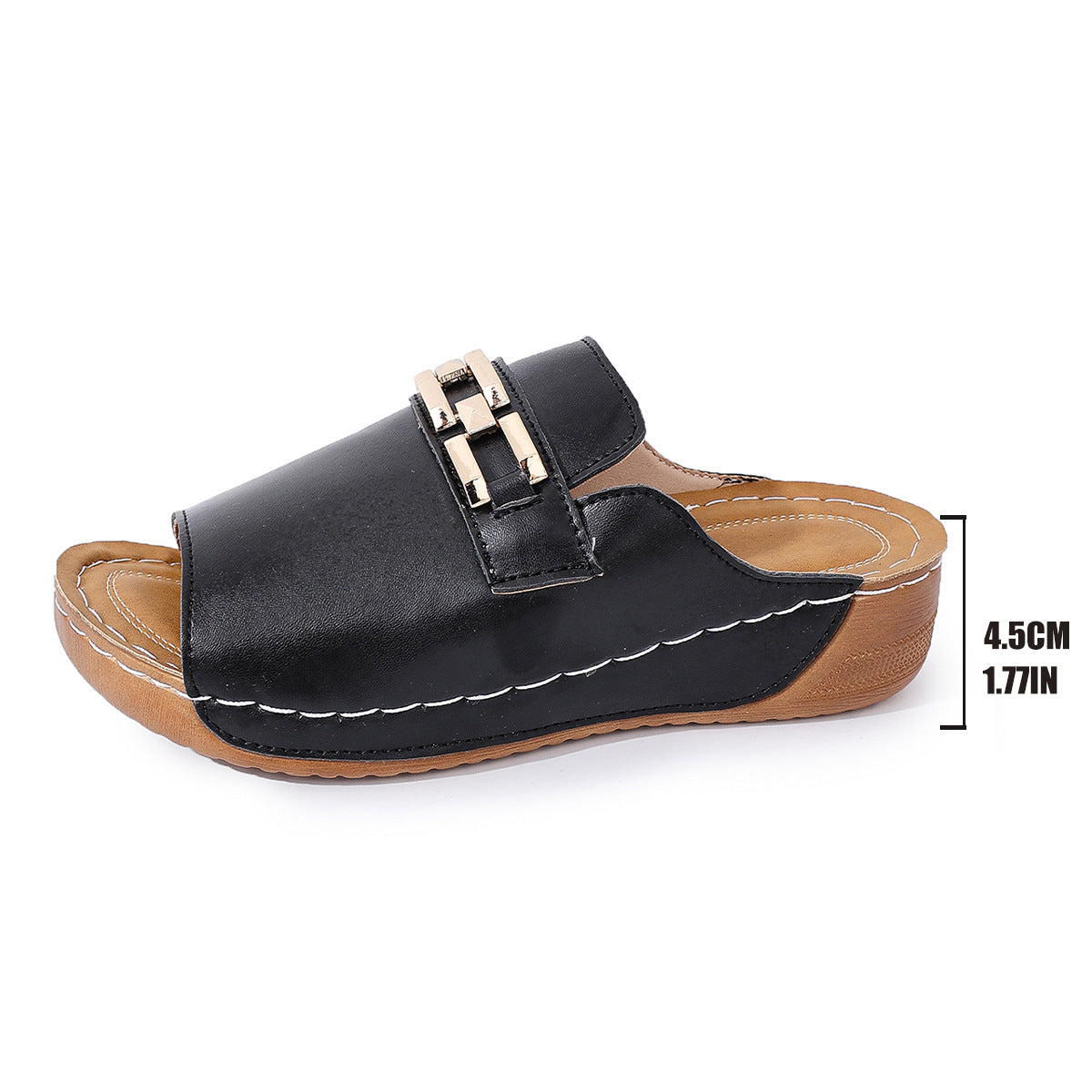 Buy Plus Size Peep Toe Slippers With Metal Accessories online at DLC Market