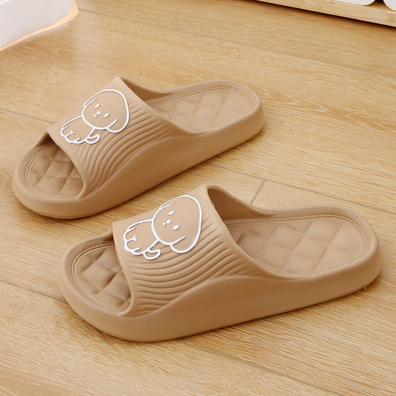 Buy Cute Cartoon Dog Slippers Summer Solid Color Non-slip Rhombus Bathroom Slipper Indoor House Shoes For Men Women Couples online at DLC Market