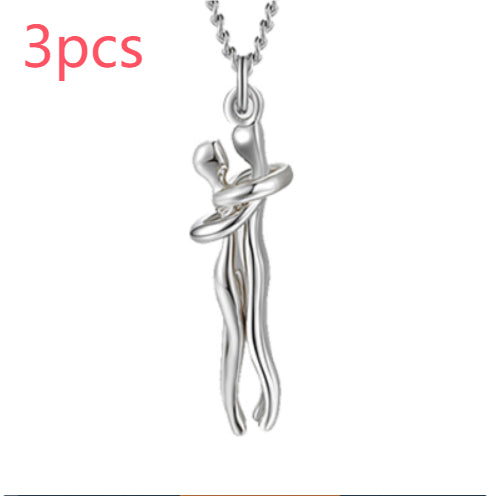 Buy Love Hug Necklace Unisex Men Women Couple Jewelry Simple Temperament Clavicle Chain Valentines Day Lover Gift online at DLC Market