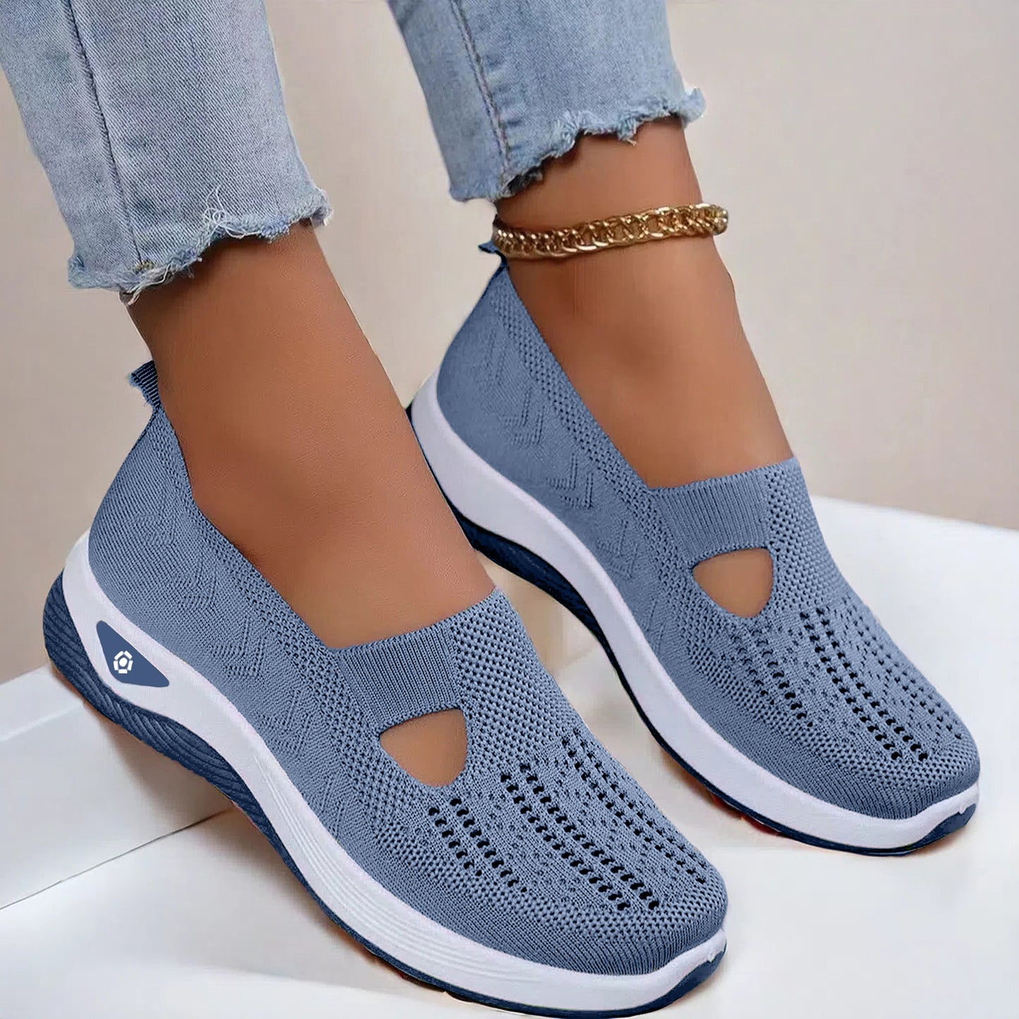Buy Mesh Flats Shoes Fashion Breathable Non-slip Soft Bottom Casual Shoes For Women online at DLC Market