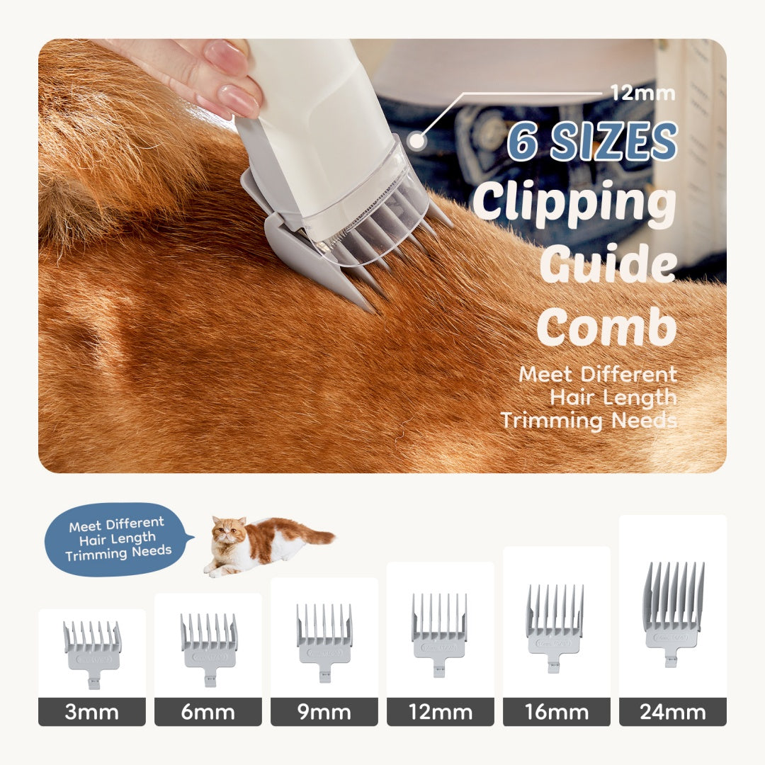 Buy Professional Dog Grooming Clippers With 2.5L Cup, 3 Suction Modes, Cordless Clippers, 5 Groomer Tools, Low Noise Pet Hair Trimmer For online at DLC Market