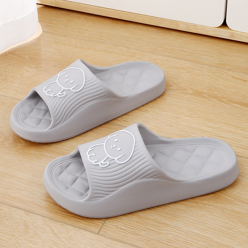 Buy Cute Cartoon Dog Slippers Summer Solid Color Non-slip Rhombus Bathroom Slipper Indoor House Shoes For Men Women Couples online at DLC Market