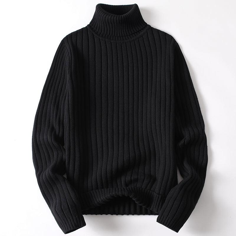Turtleneck Sweater Men Women Ins Fashion Solid Striped Bottoming Sweater Autumn And Winter Tops Clothing by null
