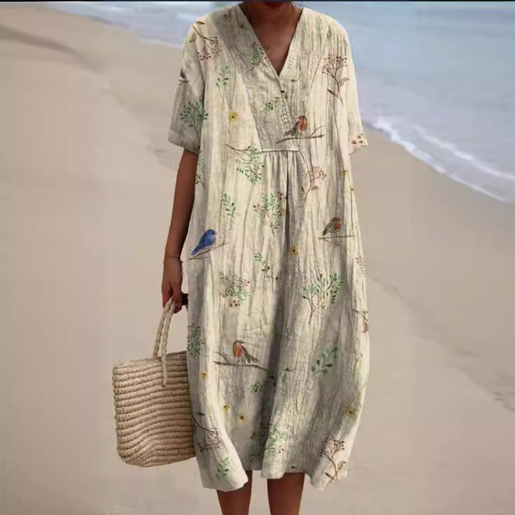 Buy Women's Comfortable Loose Printed Long Dress online at DLC Market