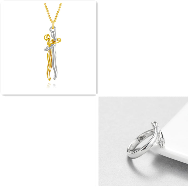 Buy Love Hug Necklace Unisex Men Women Couple Jewelry Simple Temperament Clavicle Chain Valentines Day Lover Gift online at DLC Market