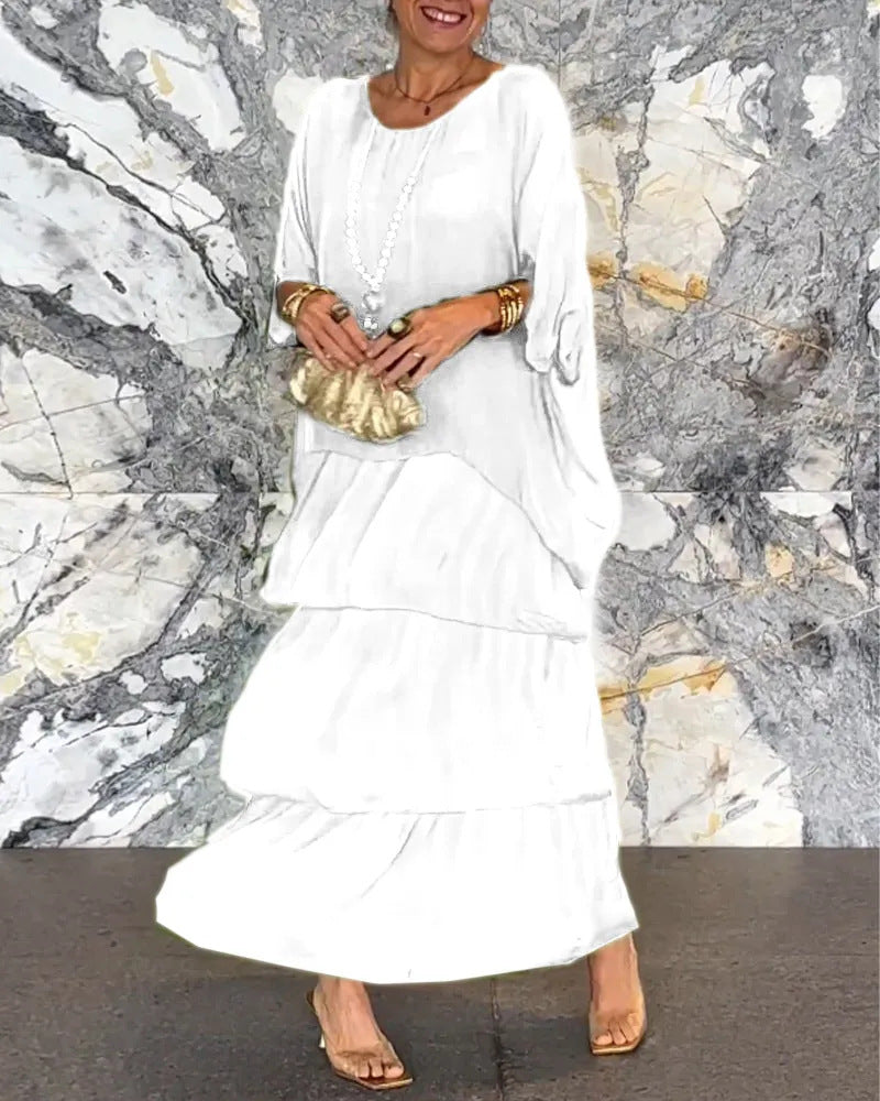 Buy Women's Fashion Temperament Crew Neck Batwing Sleeve Dress online at DLC Market