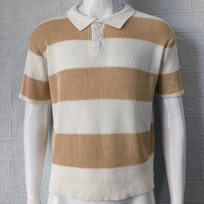 Mens Clothing Summer Fashion Lapel Sweater Short Sleeve Men Clothing Men Wears by null