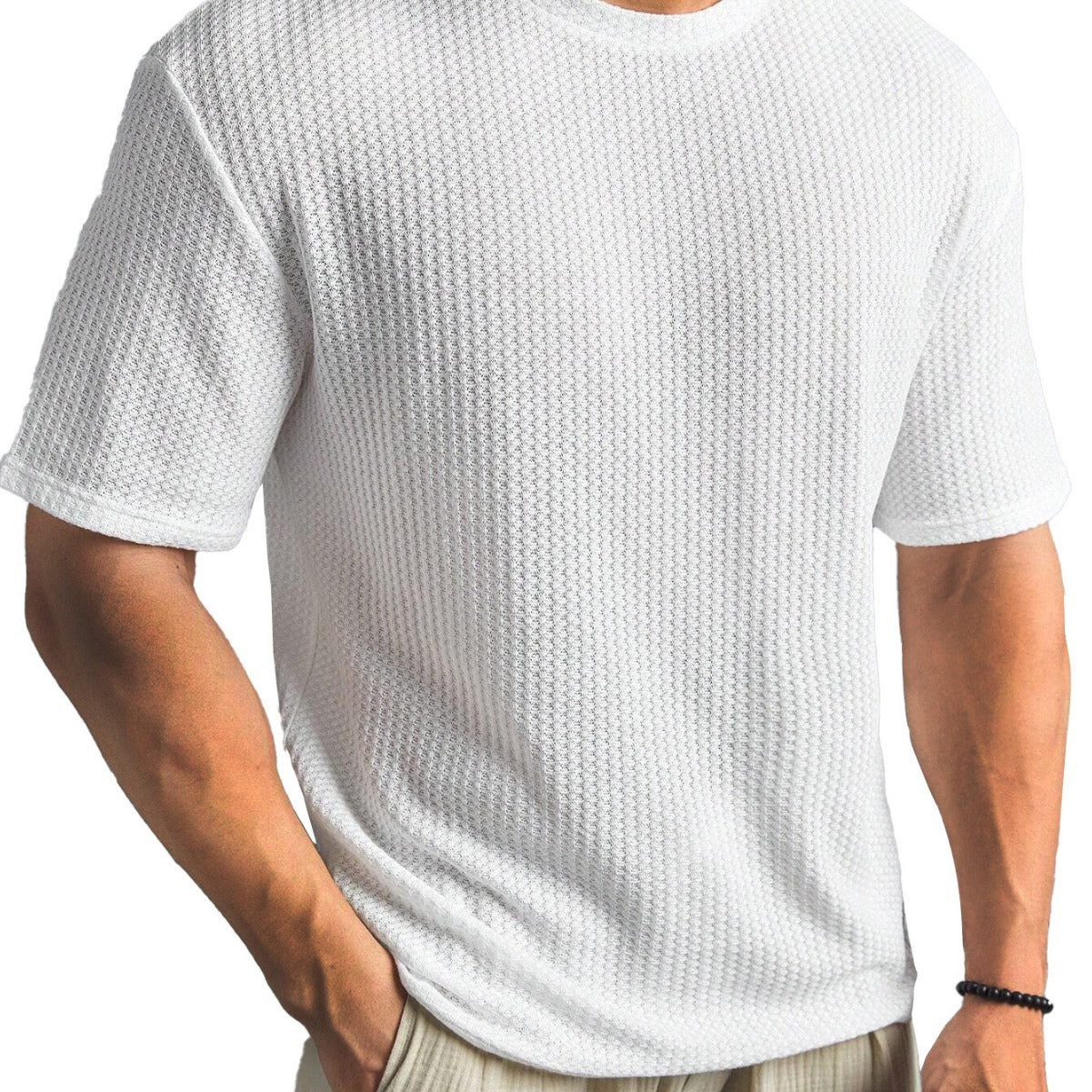 Casual Versatile Solid Color Men's Summer T-shirt by null
