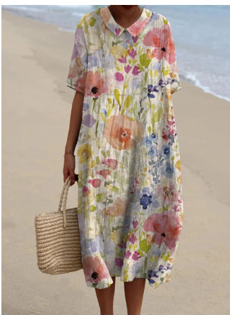 Buy Women's Comfortable Loose Printed Long Dress online at DLC Market