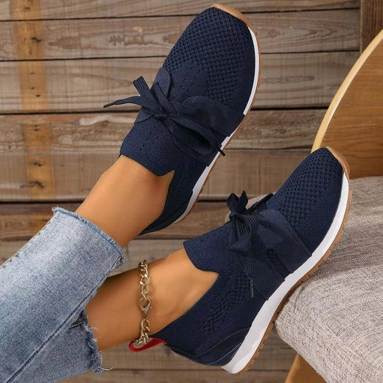 Buy New Lace Up Mesh Flats Shoes For Women Breathable Casual Breathable Walking Wedges Shoes online at DLC Market