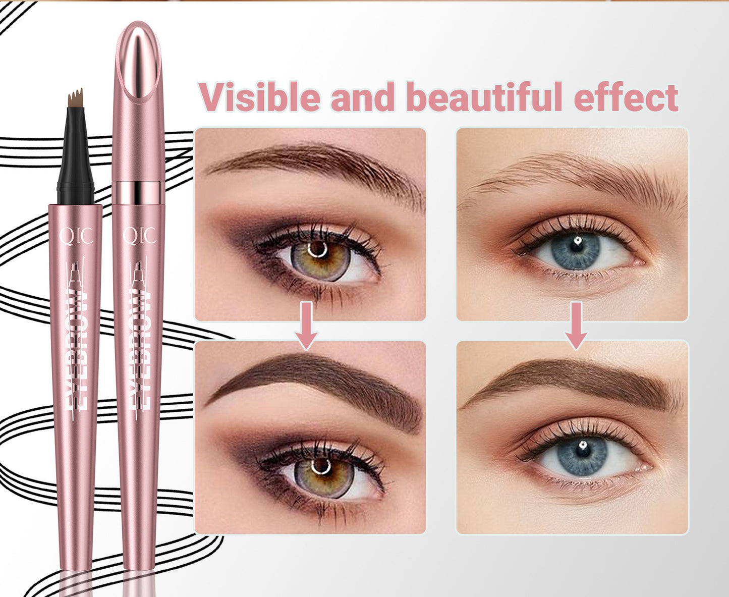 Buy Waterproof And Smooth Not Smudge Four-fork Liquid Eyebrow Pencil online at DLC Market