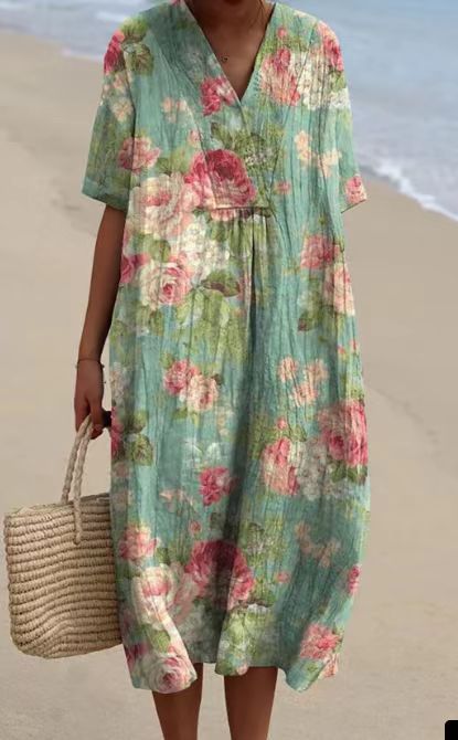 Buy Women's Comfortable Loose Printed Long Dress online at DLC Market