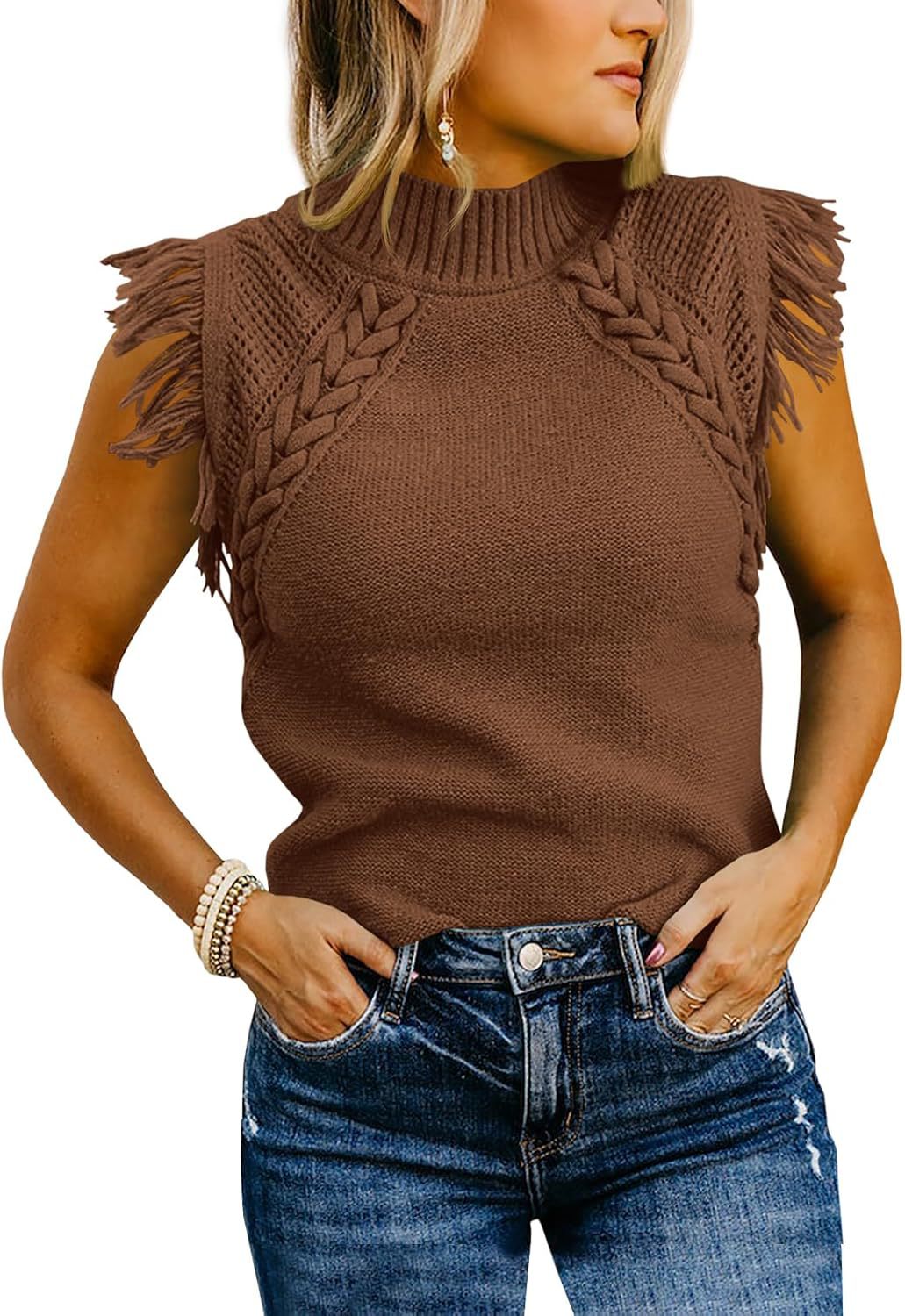 Buy Casual Weaving Sleeveless Sweater Vest online at DLC Market