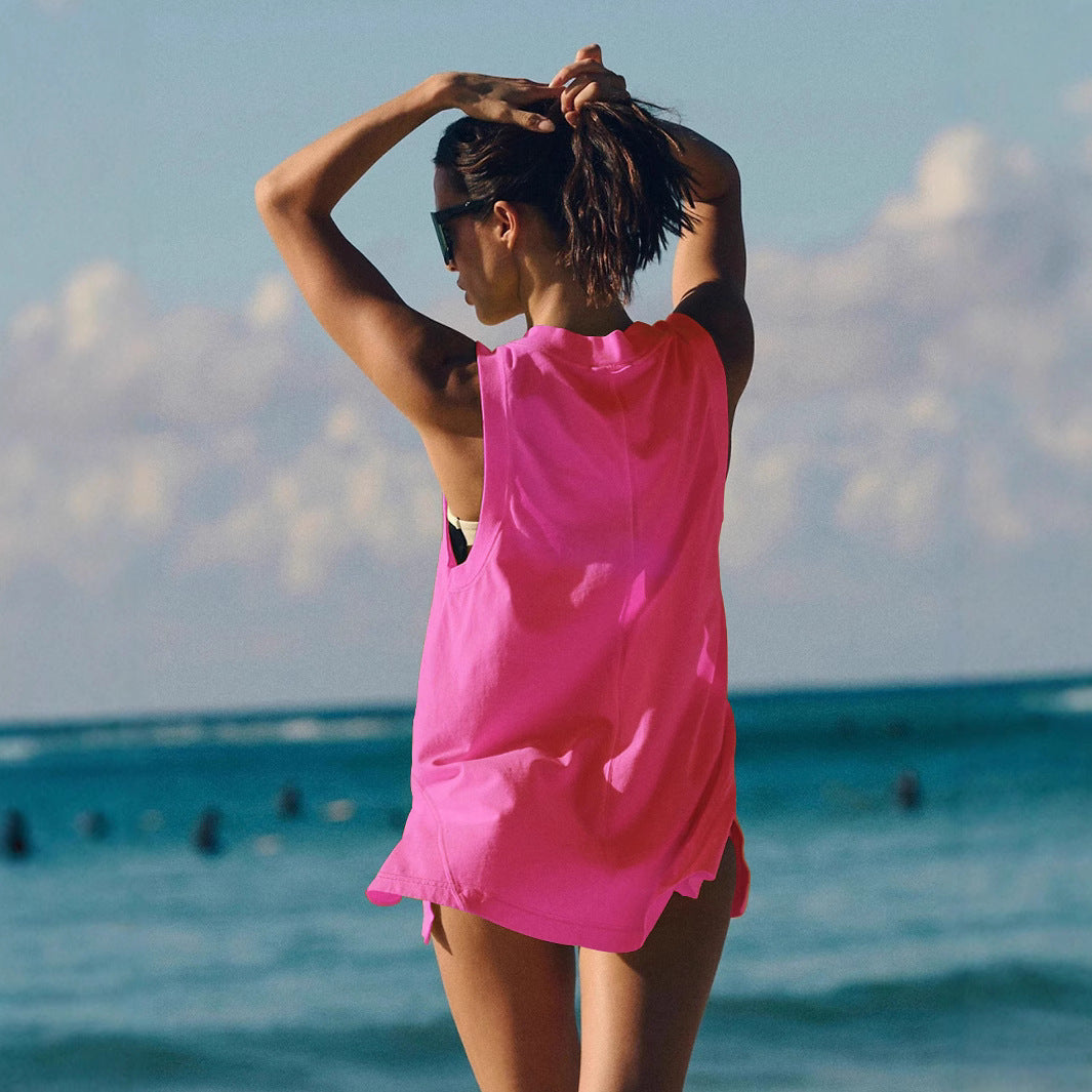 Buy Deep V-neck Slit Pocket Vest online at DLC Market