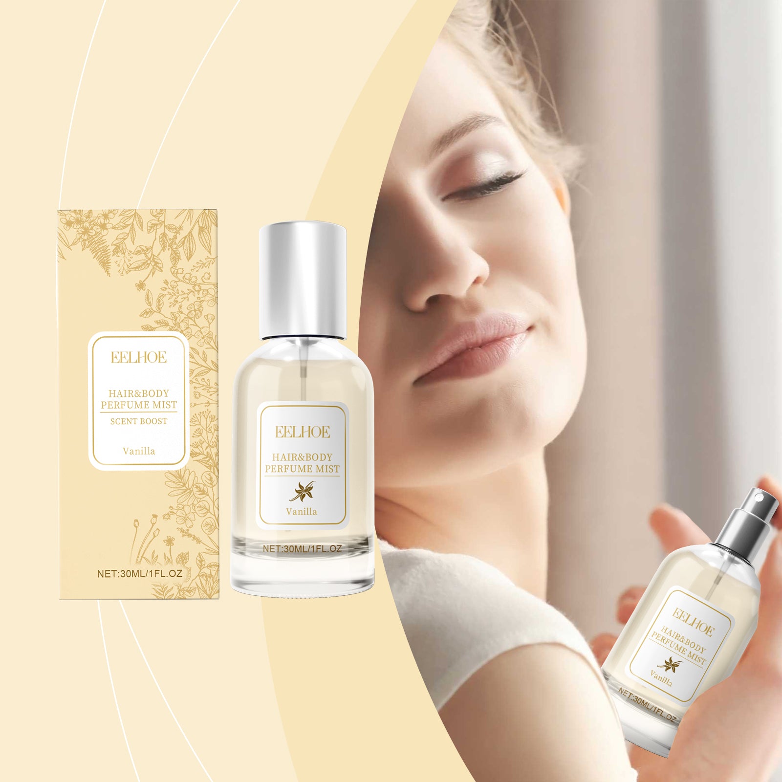 Buy EELHOE Vanilla Body Hair Perfume Spray Long-Lasting Light Fragrance Floral Fragrance Ladies Niche Perfume Spray online at DLC Market