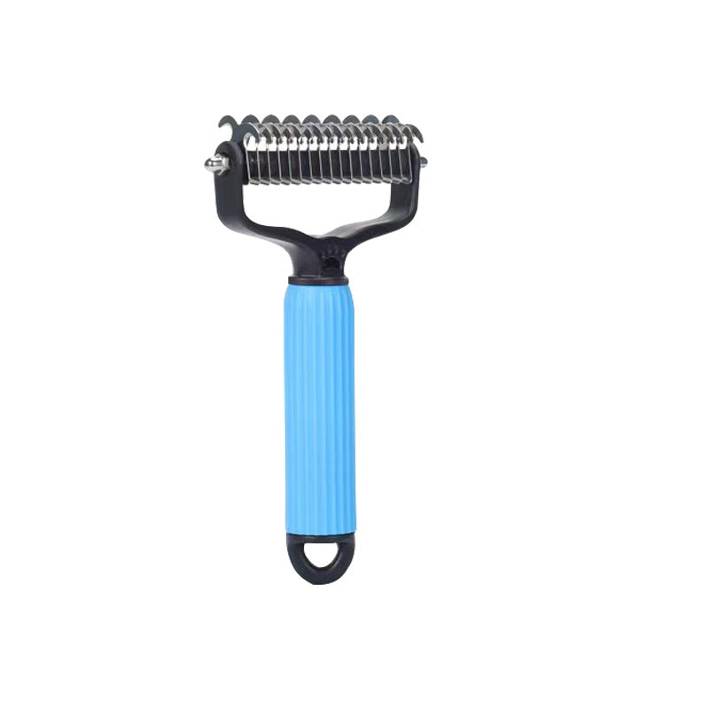 Buy Upgraded Pet Safe Dematting Comb For Dogs Cats Deshedding Undercoat Rake With Double-Sided Stainless Steel Teeth Dogs Cats Grooming Brush For Detangling Thinning Shedding online at DLC Market