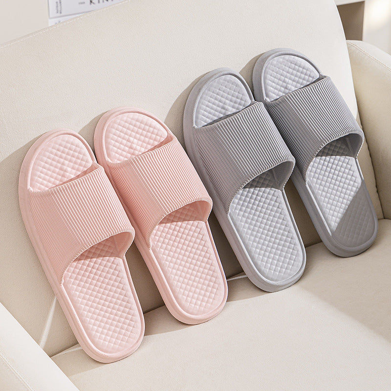 Buy Summer Slipper Indoor House Shoes For Men Women Couples Solid Color Rhombus Striped Non-slip Bathroom Slippers online at DLC Market