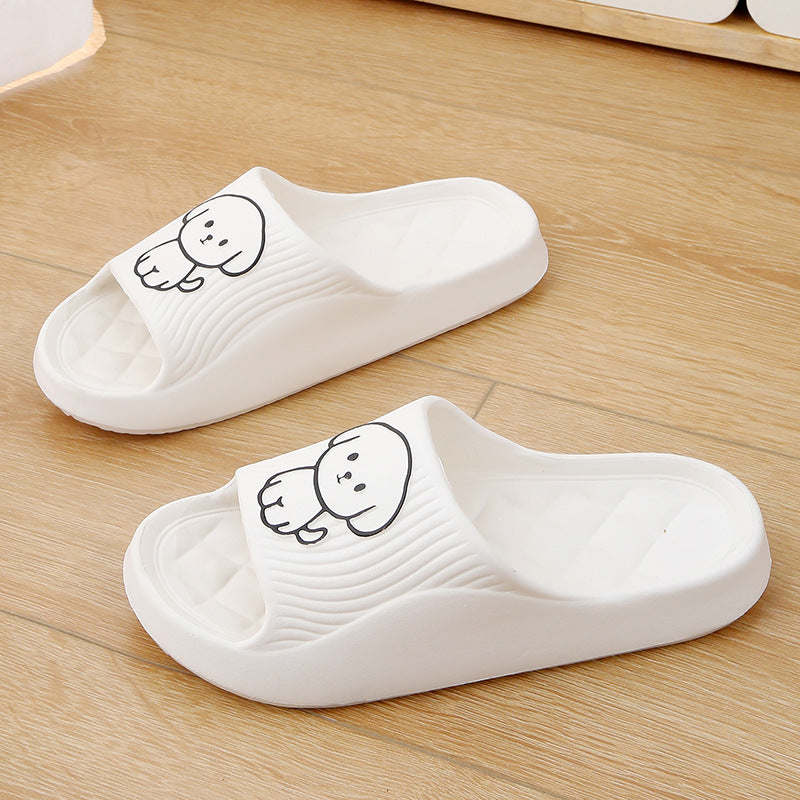 Buy Cute Cartoon Dog Slippers Summer Solid Color Non-slip Rhombus Bathroom Slipper Indoor House Shoes For Men Women Couples online at DLC Market