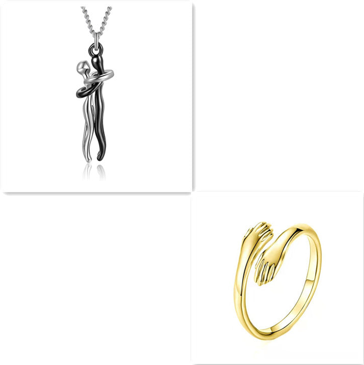 Buy Love Hug Necklace Unisex Men Women Couple Jewelry Simple Temperament Clavicle Chain Valentines Day Lover Gift online at DLC Market