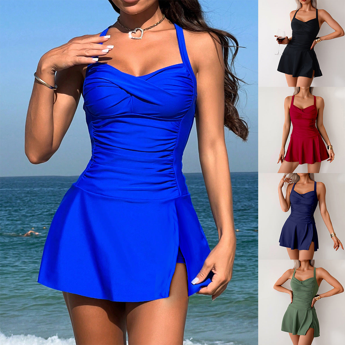 Buy Summer Split Swimsuit Female Skirt Style Plus Size Swimsuit online at DLC Market