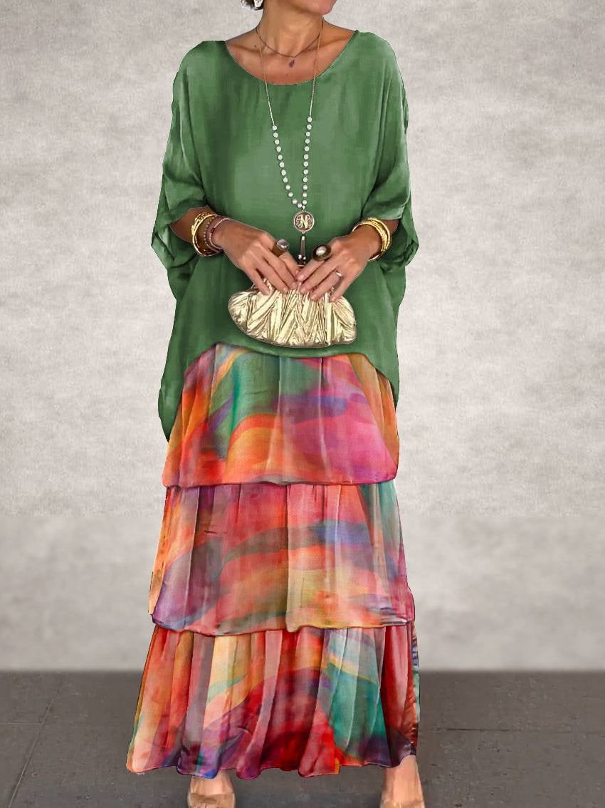 Buy Women's Fashion Temperament Crew Neck Batwing Sleeve Dress online at DLC Market