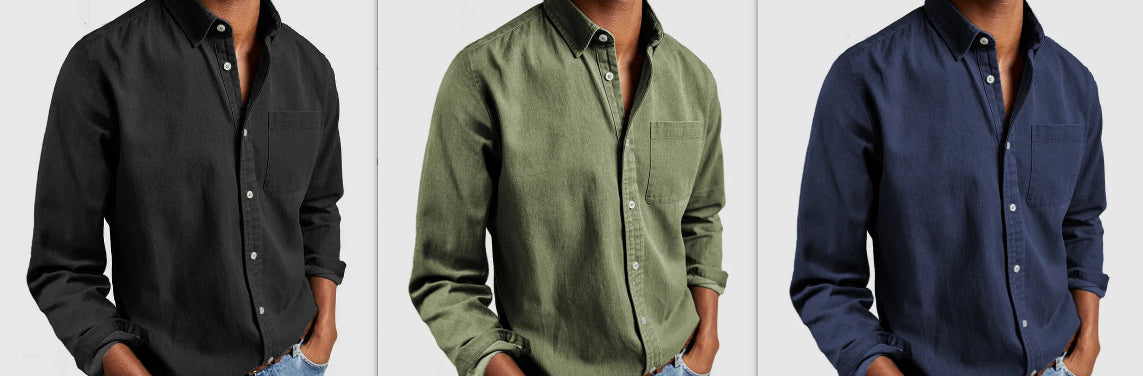 Men's Shirt New Long Sleeve Lapel by null