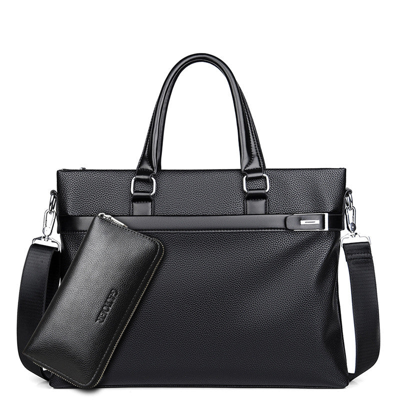 Buy Large Capacity Business Handbag Men's Soft Leather Briefcase online at DLC Market