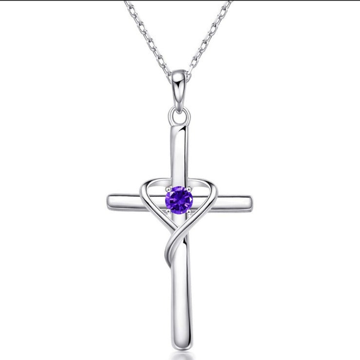Buy Easter Heart-Shaped Cross Diamond-Encrusted Pendant Necklace For Women online at DLC Market