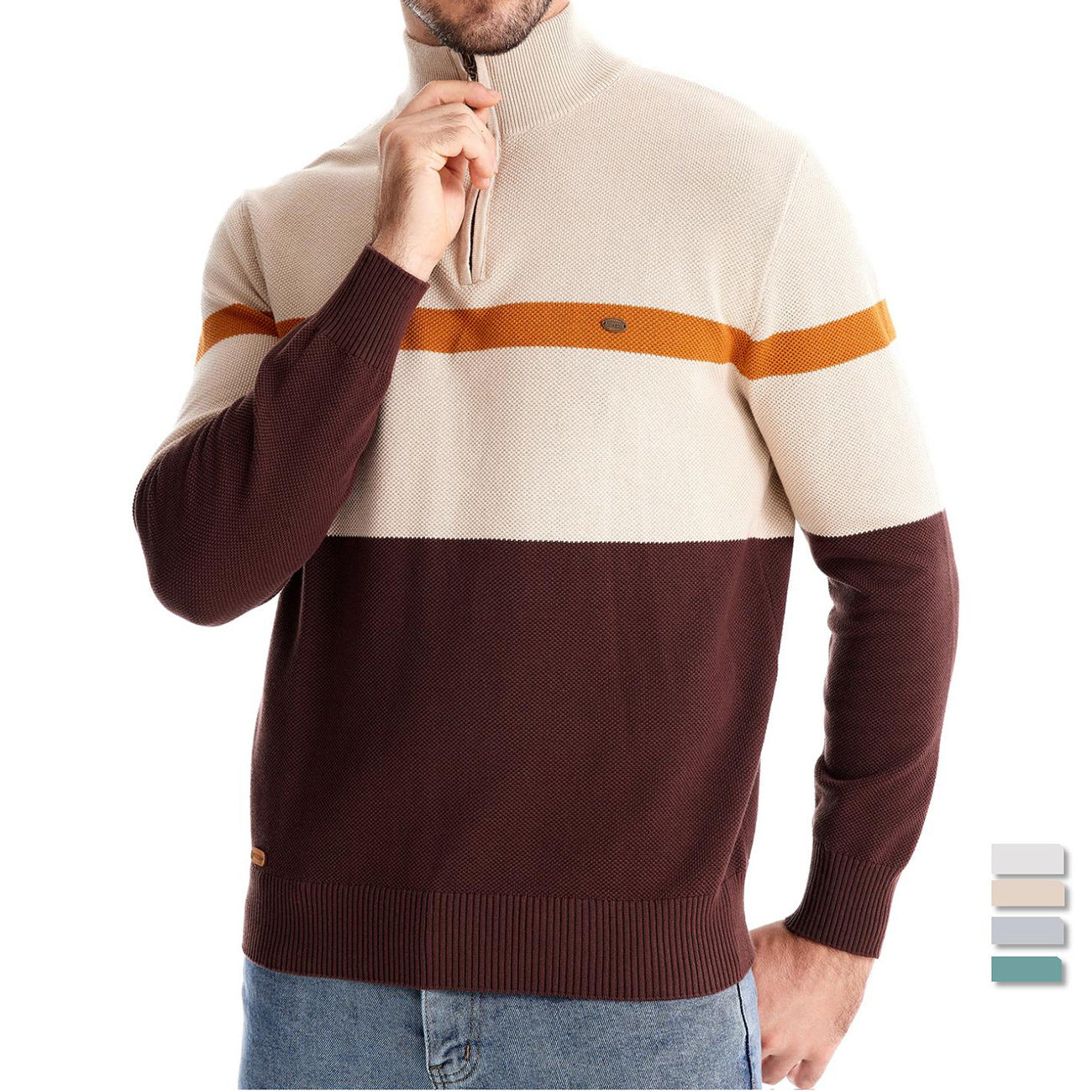 New Color Matching Sweater Men's Clothing by null