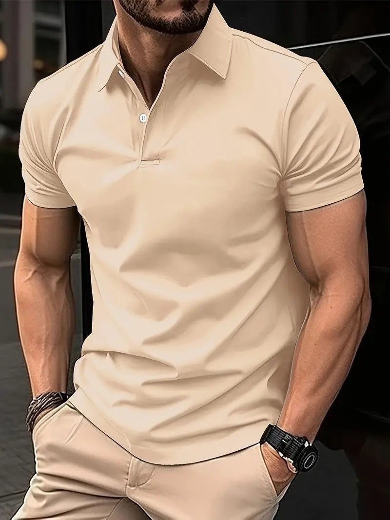 High Sense Casual Solid Color Buttons Short Sleeve by null