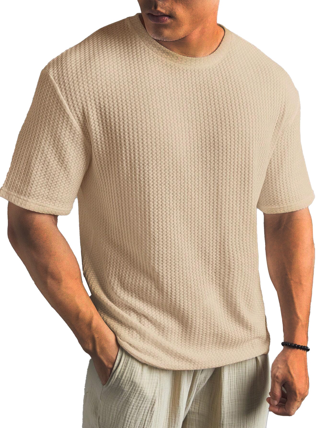 Casual Versatile Solid Color Men's Summer T-shirt by null