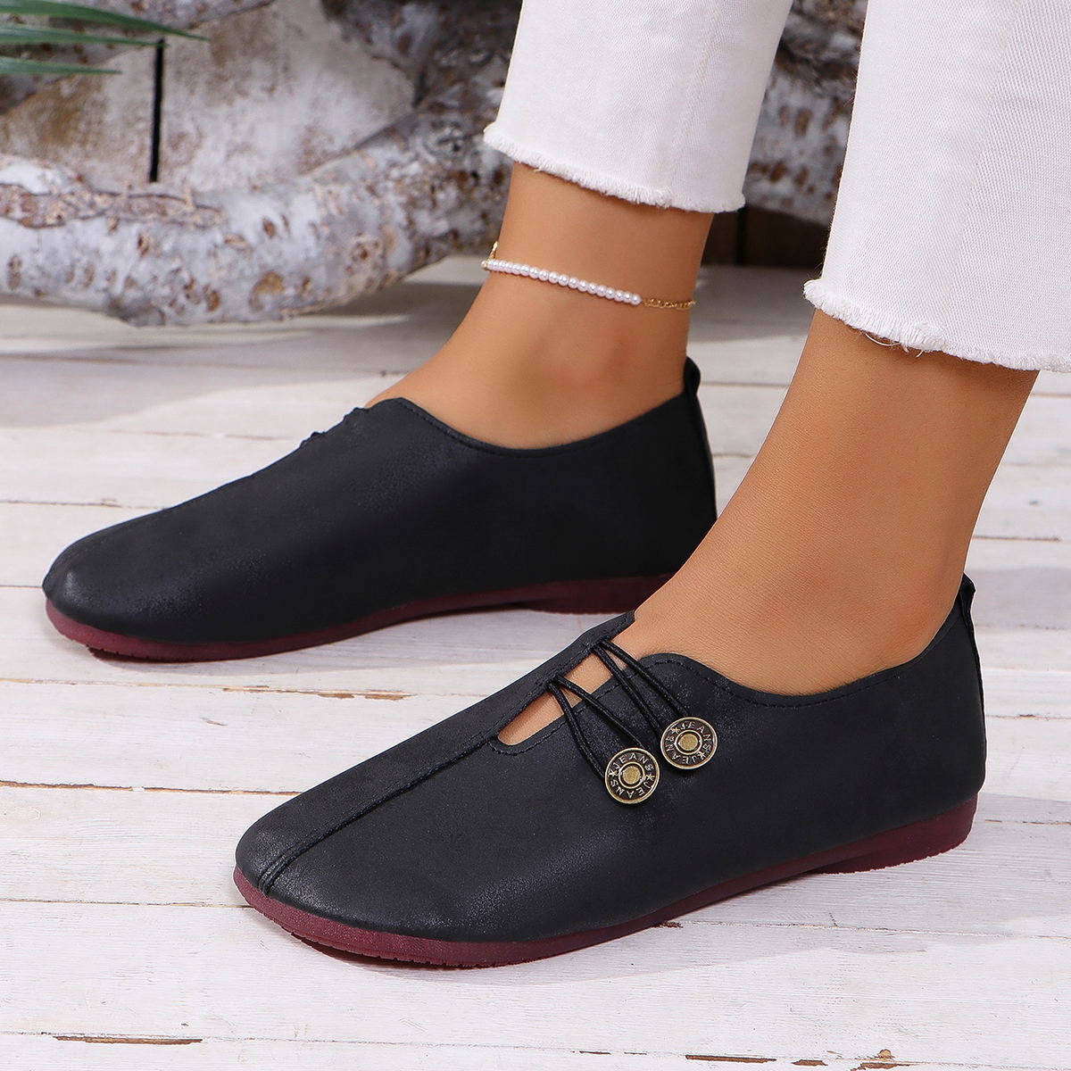 Buy Ins Square Toe Slip-on Sandals Summer Fashion Soft Flat Shoes For Women online at DLC Market