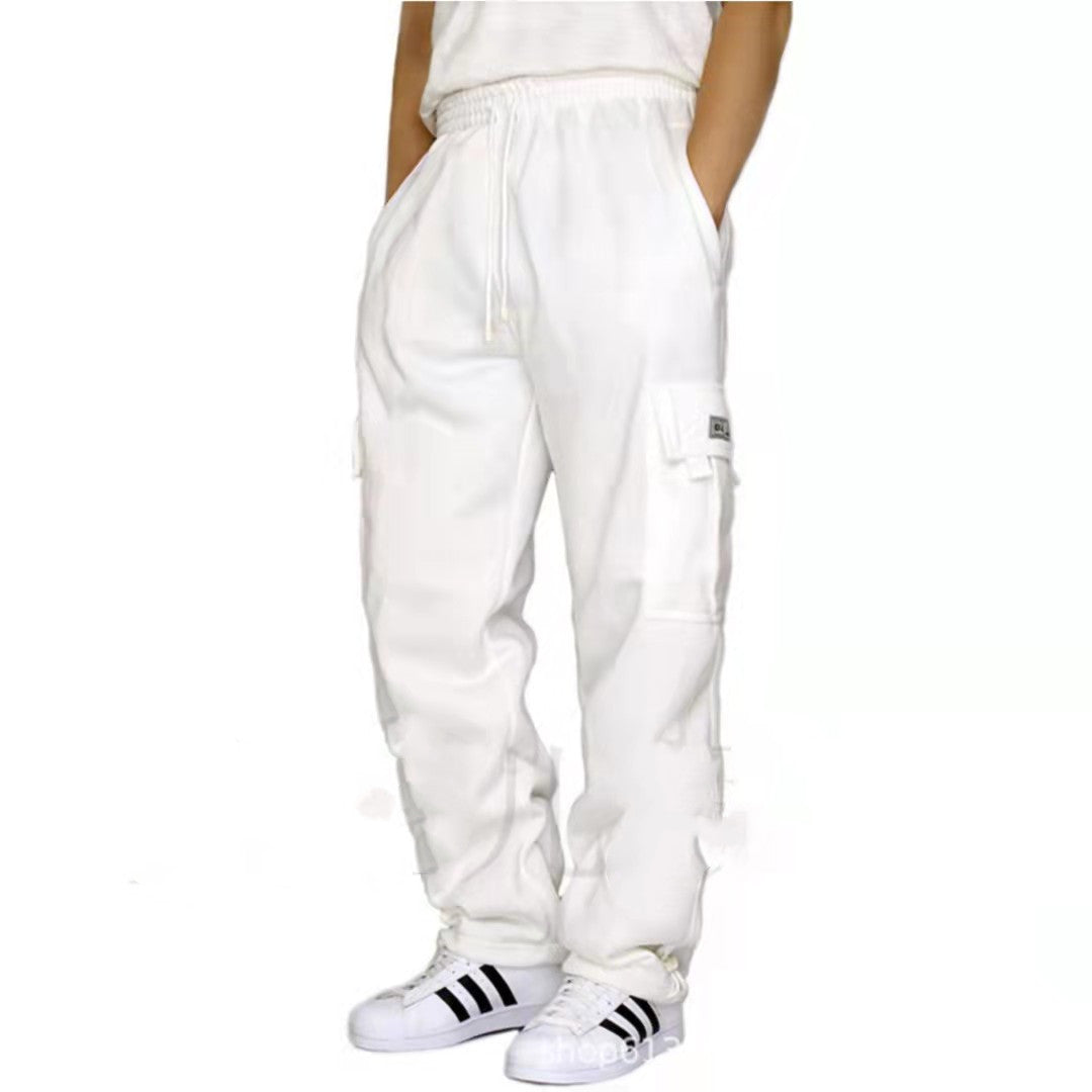 Men Pants Sweatpants Stretch Elastic Waist Jogger Sports Pants Drawstring Trousers Fashion Mens Clothing by null