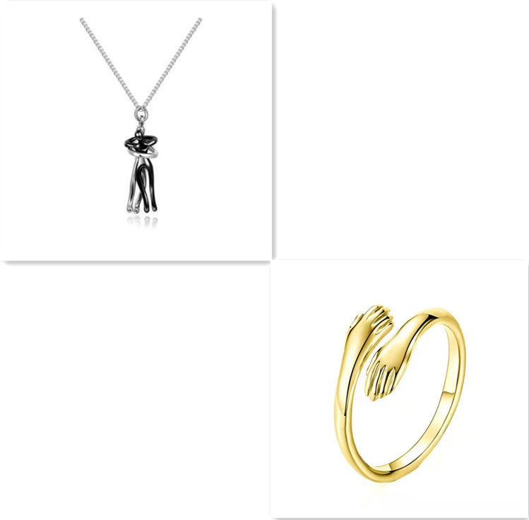 Buy Love Hug Necklace Unisex Men Women Couple Jewelry Simple Temperament Clavicle Chain Valentines Day Lover Gift online at DLC Market