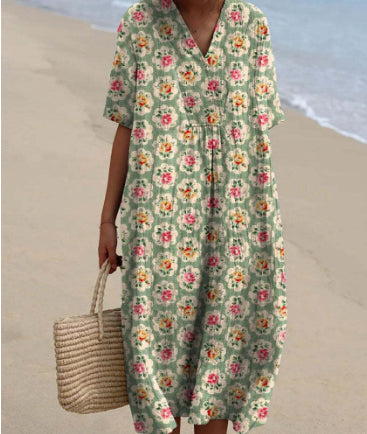 Buy Women's Comfortable Loose Printed Long Dress online at DLC Market