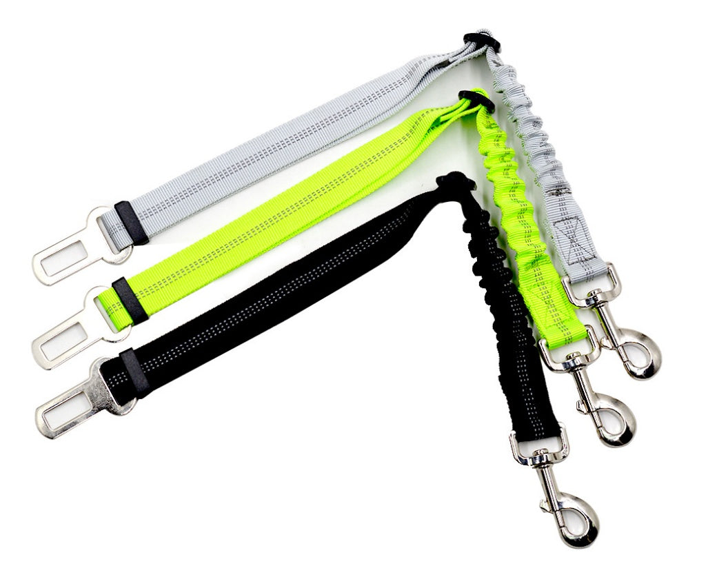 Buy Adjustable Dog Seat Belt Dog Car Seatbelt Harness Leads Elastic Reflective Safety Rope online at DLC Market