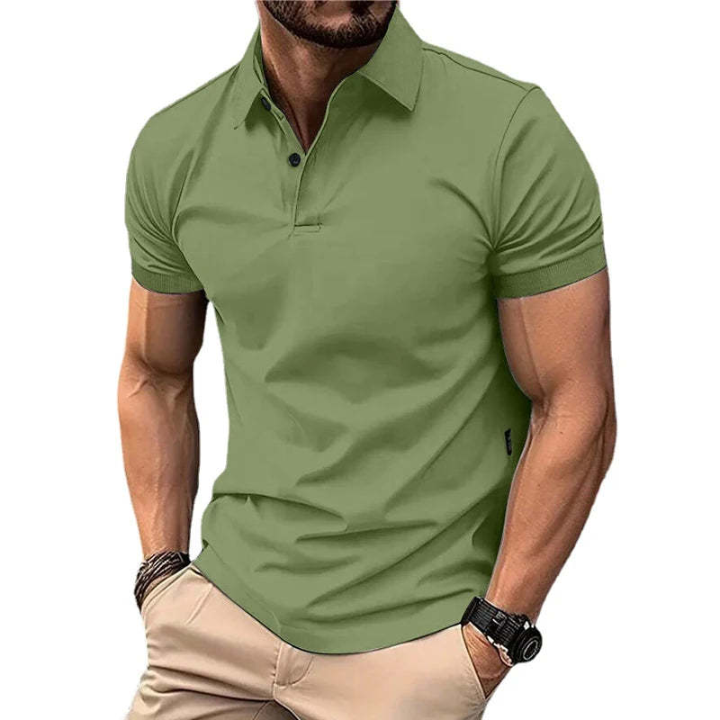 High Sense Casual Solid Color Buttons Short Sleeve by null