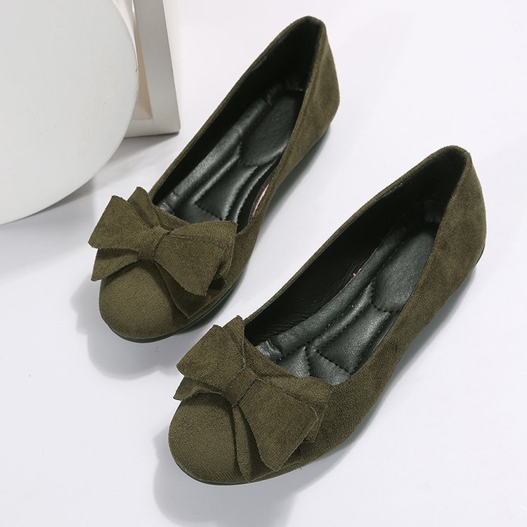 Buy Rubber Plus Size Flat Casual Shoes Women Suede Bow Round Head Gommino online at DLC Market