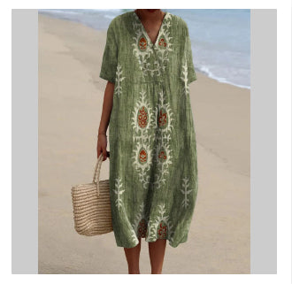 Buy Women's Comfortable Loose Printed Long Dress online at DLC Market