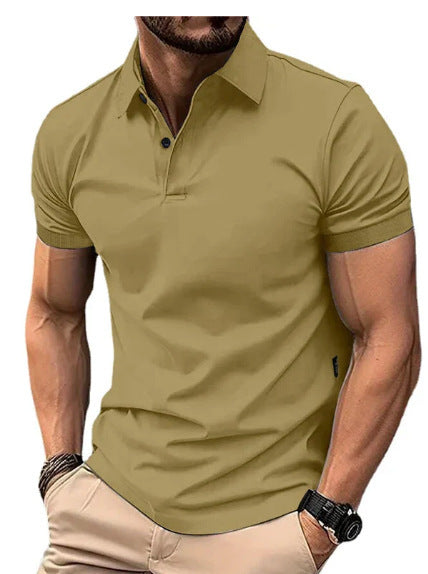 High Sense Casual Solid Color Buttons Short Sleeve by null