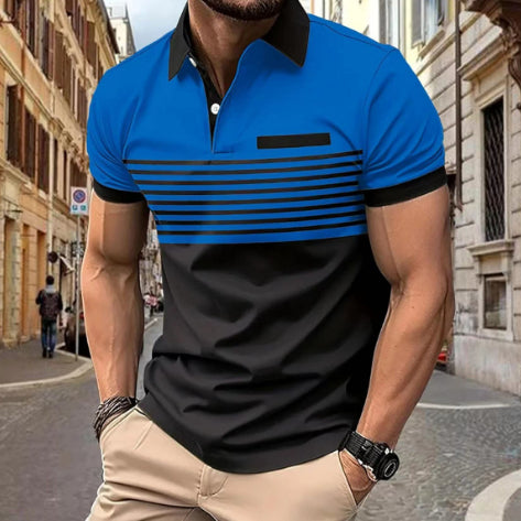Casual Striped Shirt With Chest Pocket Men Clothing by null
