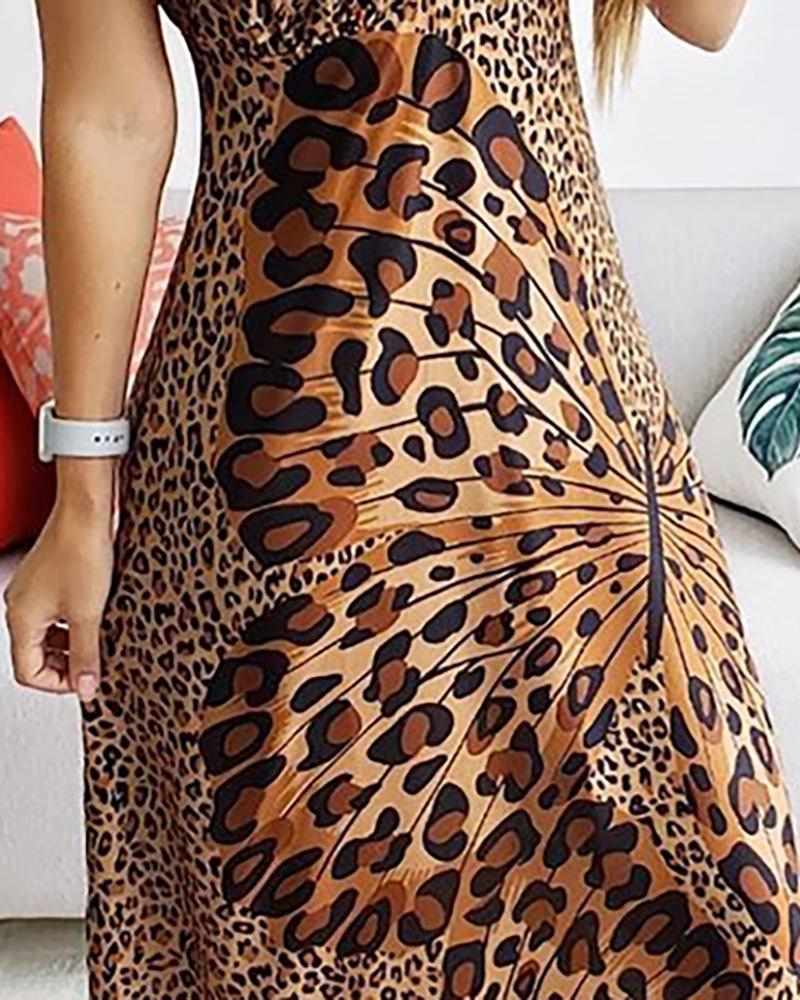 Buy New Ladies Strap Leopard Print Butterfly Print Dress online at DLC Market
