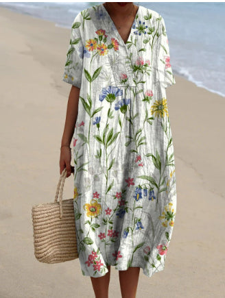 Buy Women's Comfortable Loose Printed Long Dress online at DLC Market
