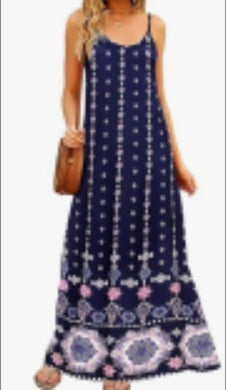 Womens bohemian floral V-neck spaghetti strap maxi dress | DLC Market