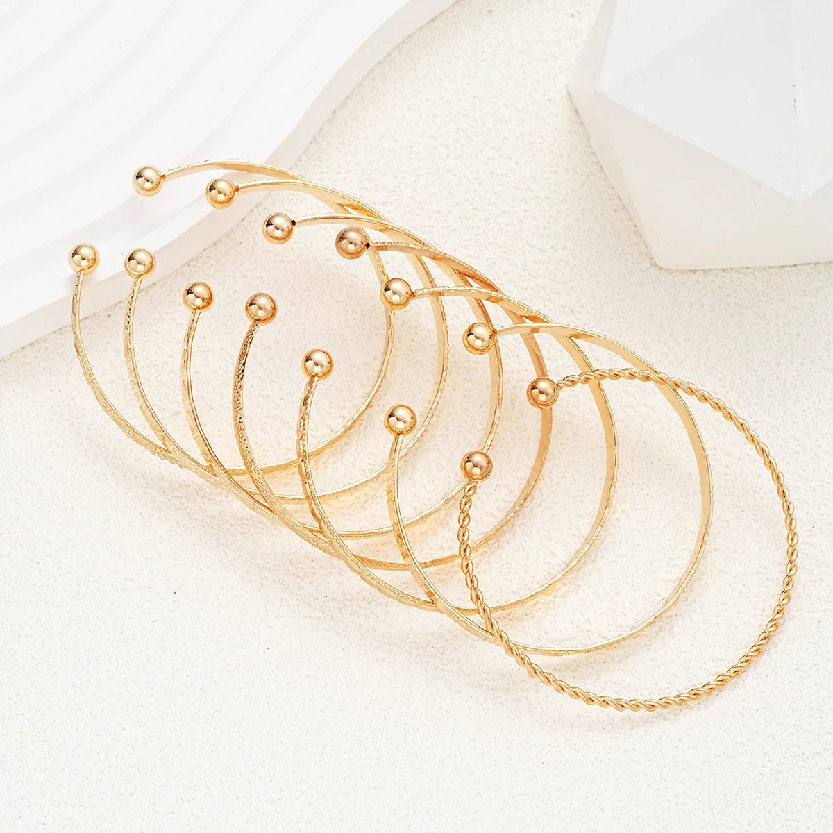 Buy 7 Pcs/Set Punk Gold Color Bracelets for Women Streetwear Goth Heart Prints Metal Design Open Bangle Fashion Jewelry Gifts online at DLC Market