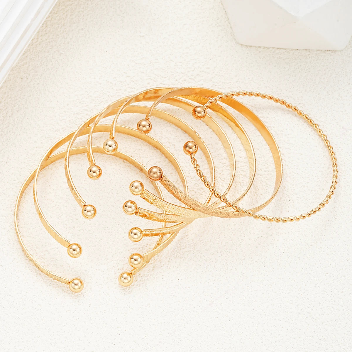 Buy 7 Pcs/Set Punk Gold Color Bracelets for Women Streetwear Goth Heart Prints Metal Design Open Bangle Fashion Jewelry Gifts online at DLC Market